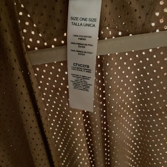 Womens Chico’s Light Brown Fringed Shrug One Size Fits All - Picture 5 of 5